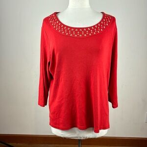 Rafaella sweater with gold accents. Women’s size 1x
